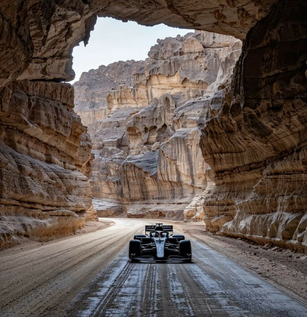 سباق سيارات بمحافظة العلا في المملكة العربية السعودية