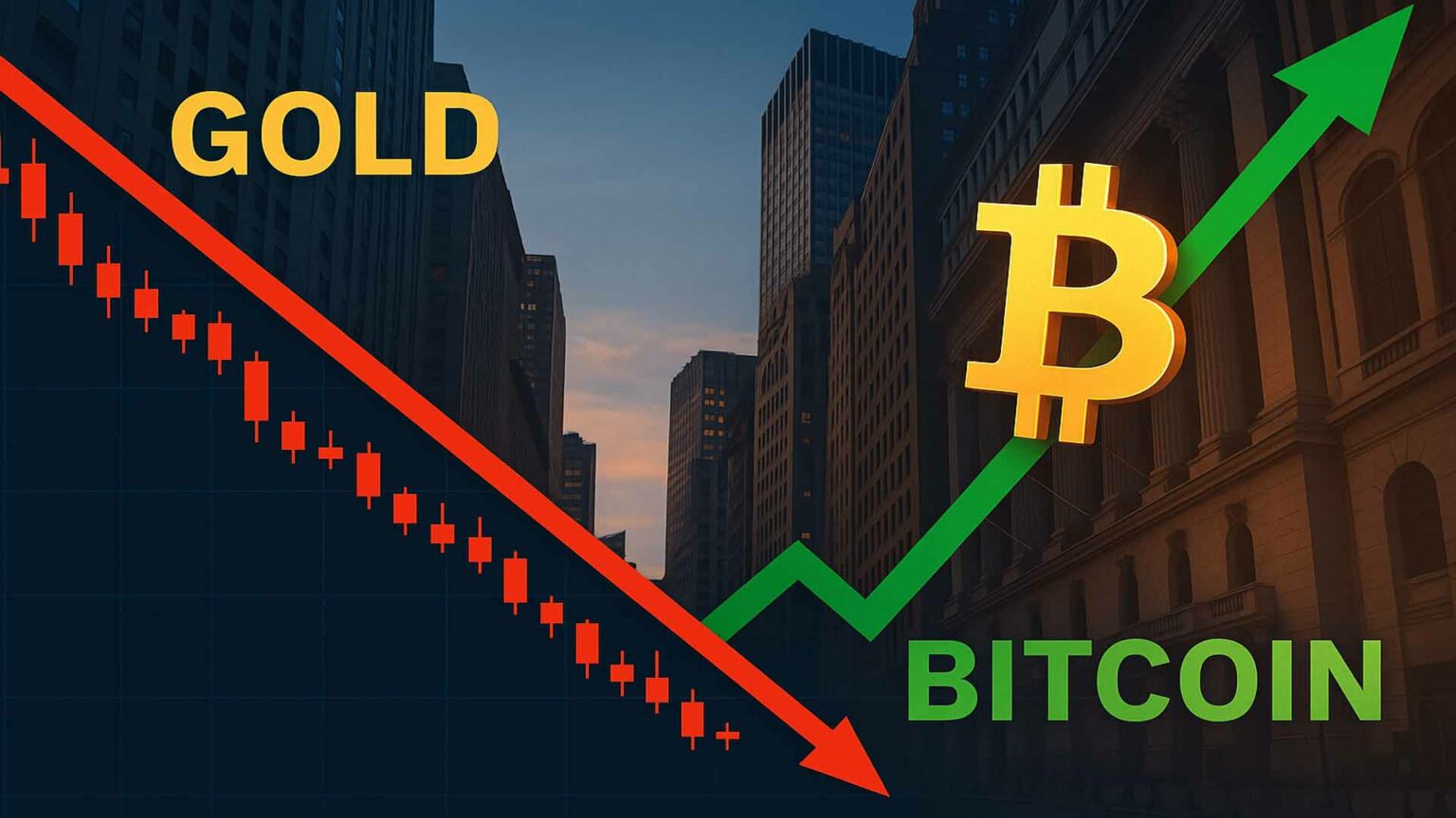 انهيار أسعار الذهب وارتفاع البيتكوين