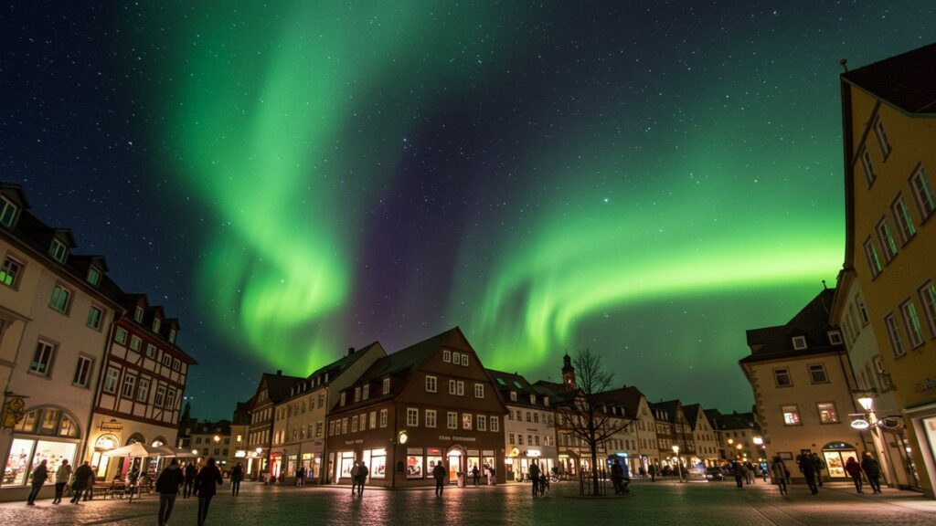 الشفق القطبي يسطع في سماء ألمانيا الشفق القطبي في ألمانيا