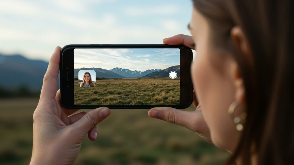 تسجيل الشاشة مع الكاميرتين