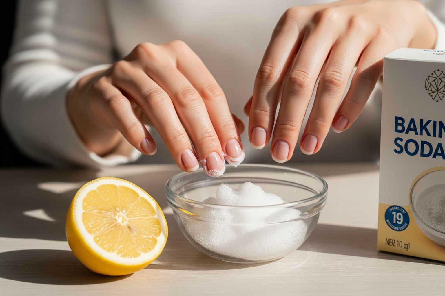 تقوية الأظافر بصودا الخبز
