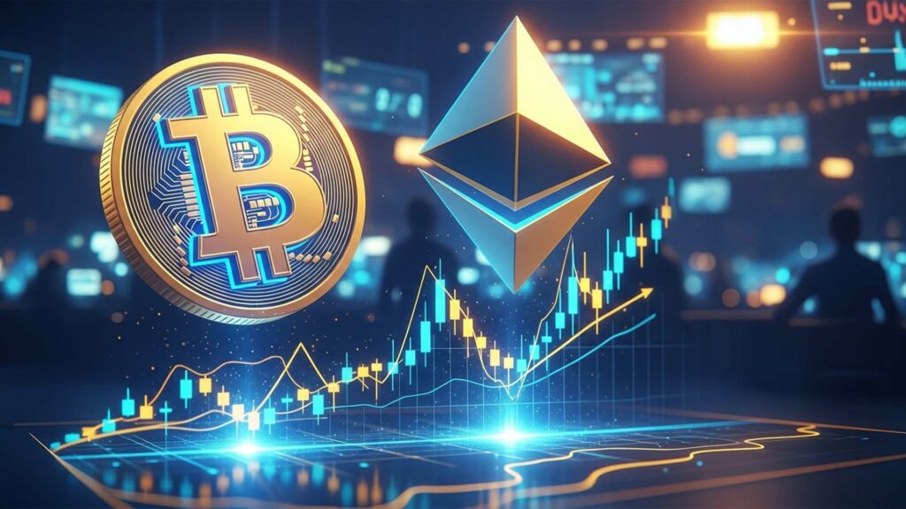 ارتفاع استثمارات البيتكوين والإيثريوم في سوق العملات المشفرة