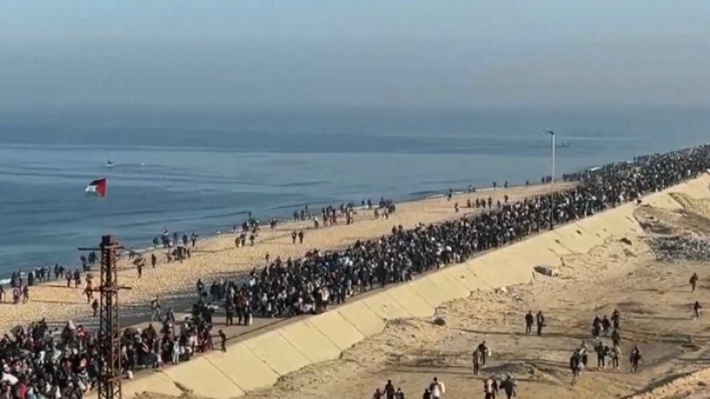 عودة الغزيين إلى منازلهم مع بدء الانسحاب الإسرائيلي وفتح شارع الرشيد