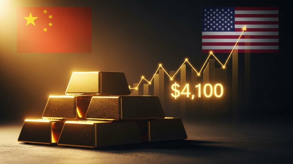 الذهب يقترب من 4100 دولار للأوقية وسط تصاعد التوترات التجارية بين أمريكا والصين