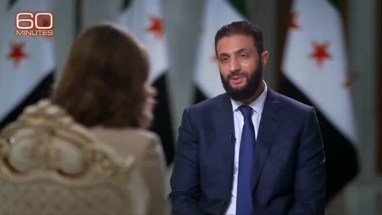 الرئيس السوري أحمد الشرع في برنامج "60 دقيقة" الأميركي