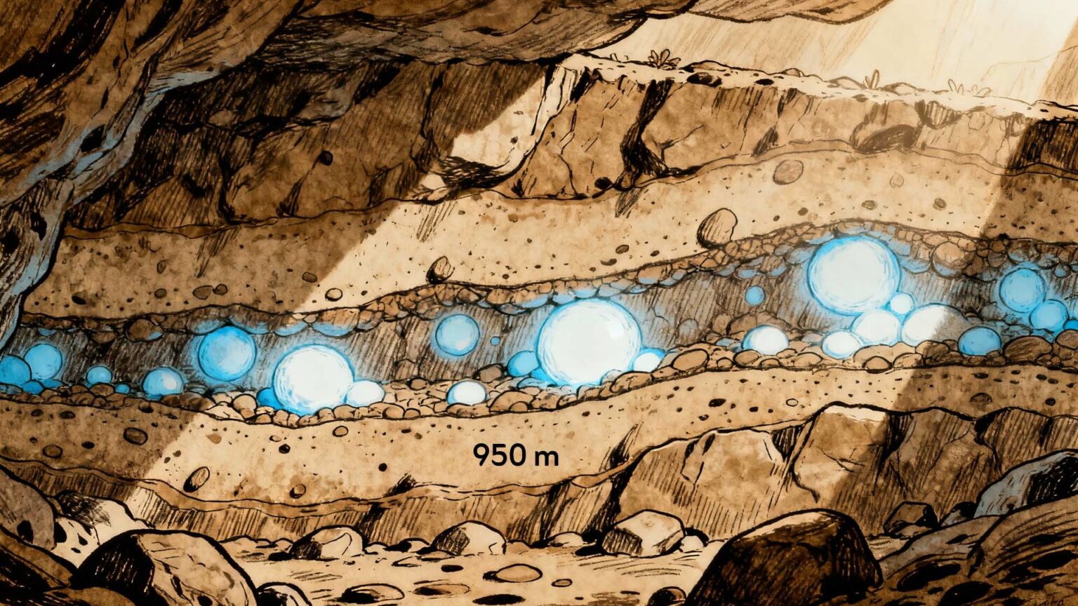 اكتشاف هائل للهيدروجين الأبيض بعمق 950 مترًا