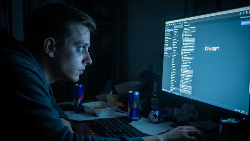 هوس “ChatGPT”.. إدمان رقمي جديد يهدد العقل البشري صورة تعبيرية عن الذهان الناتج عن الذكاء الاصطناعي