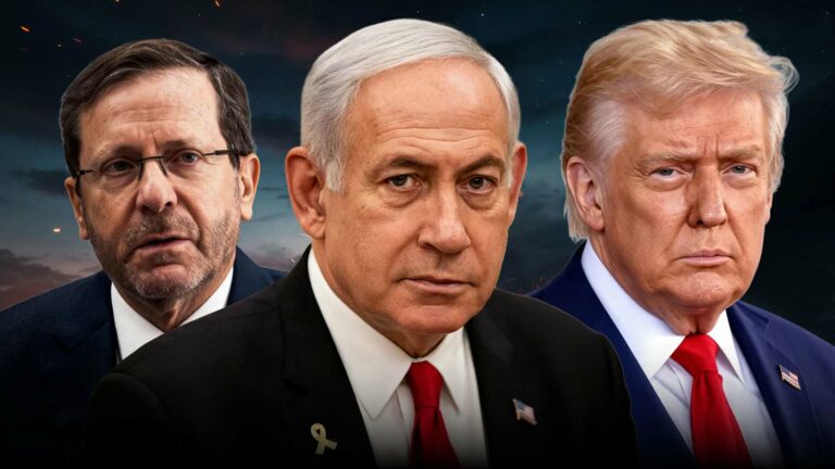 دونالد ترامب وبنيامين نتنياهو وإسحق هرتسوغ