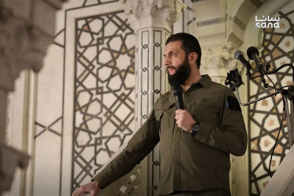 أحمد الشرع على منبر جامع الأموي في ذكرى تحرير سوريا