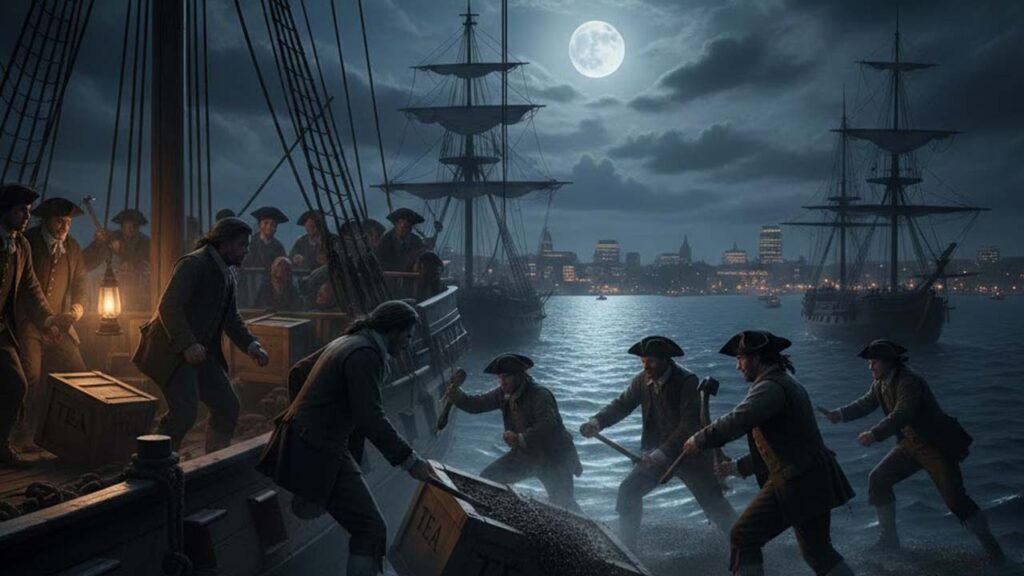 حقائق تاريخية.. من حفل شاي إلى استقلال الولايات المُتحدة! حفل شاي بوسطن