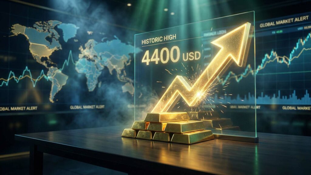صعود سعر الذهب فوق 4400 دولار للأونصة في أعلى مستوى تاريخي