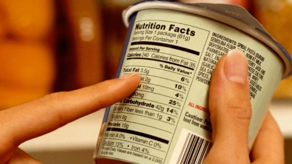 قراءة الملصقات الغذائية
