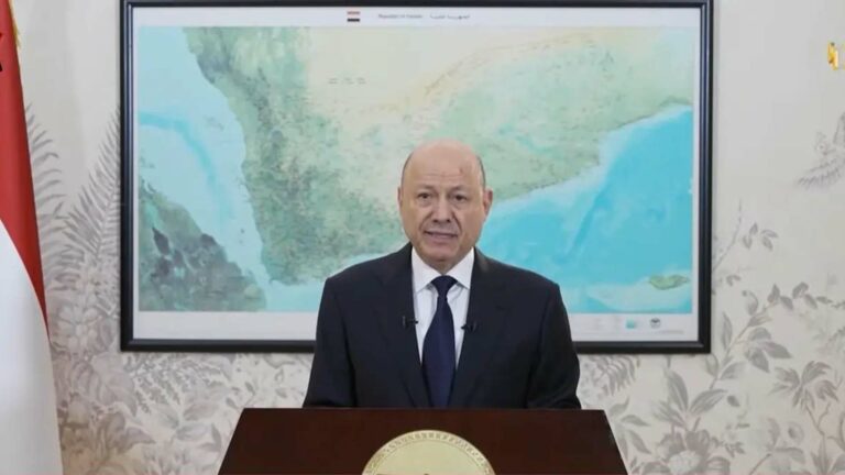 رئيس مجلس الرئاسة اليمني رشاد العليمي - من البث المباشر