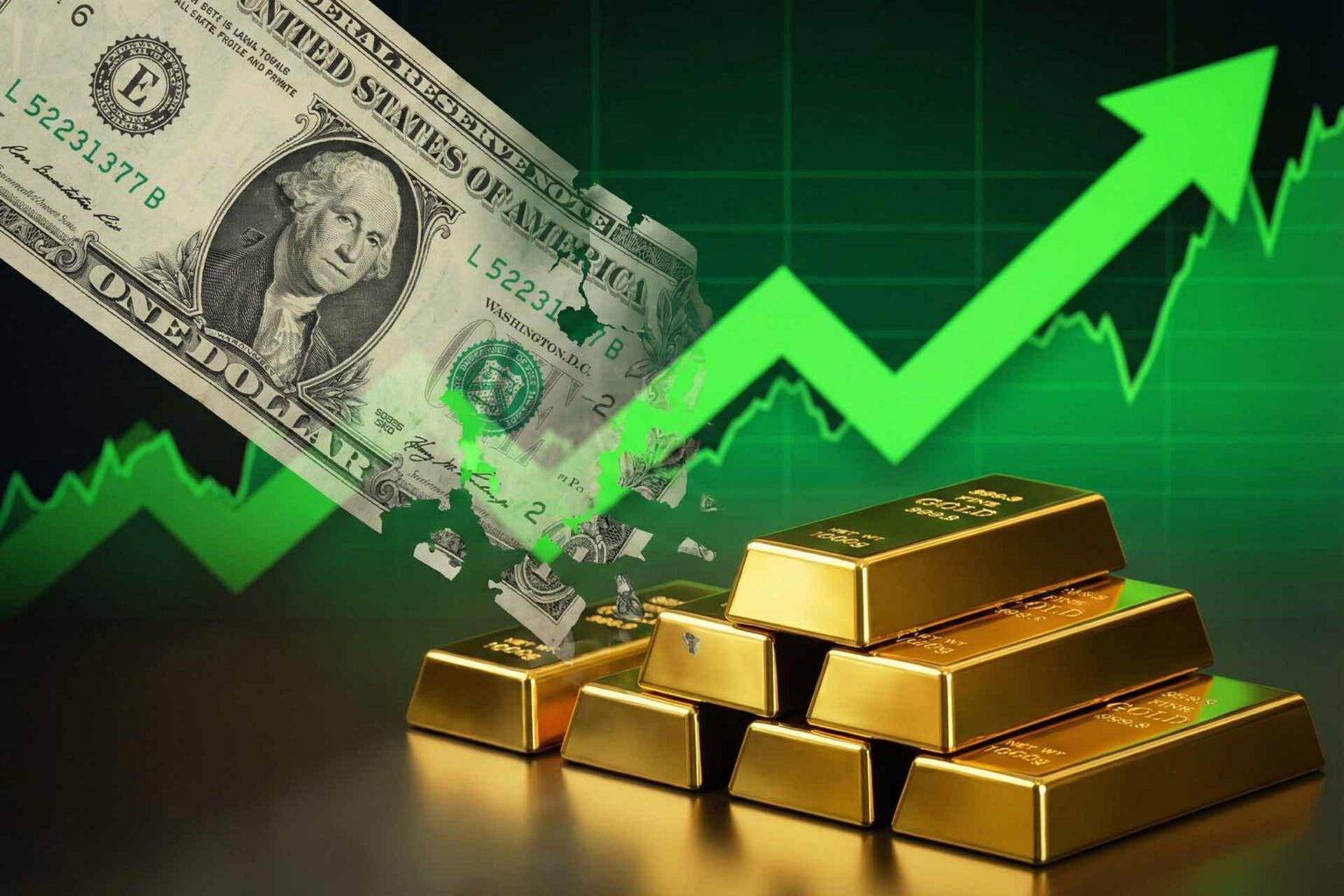 سعر الذهب يسجل ارتفاعاً تاريخياً أمام الدولار.