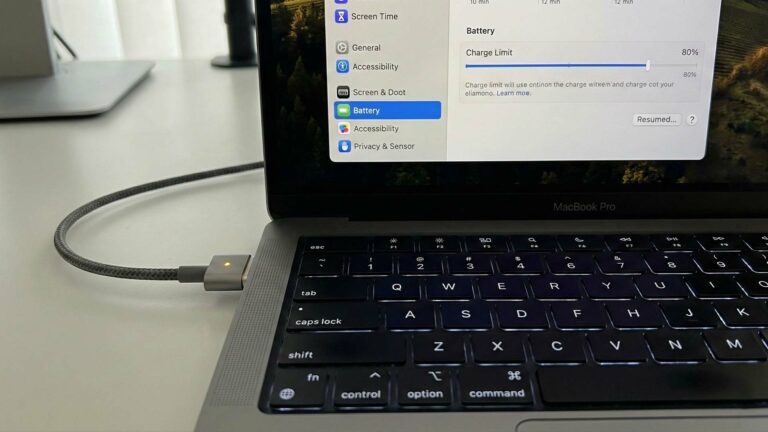 حد شحن بطارية ماك بوك