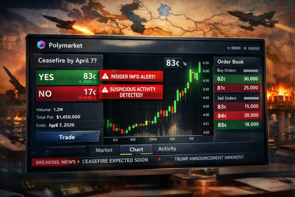 منصة Polymarket تحت المجهر بعد رهانات هدنة ترامب منصة Polymarket تحت المجهر - هل سبقت بعض المحافظ إعلان هدنة ترامب؟
