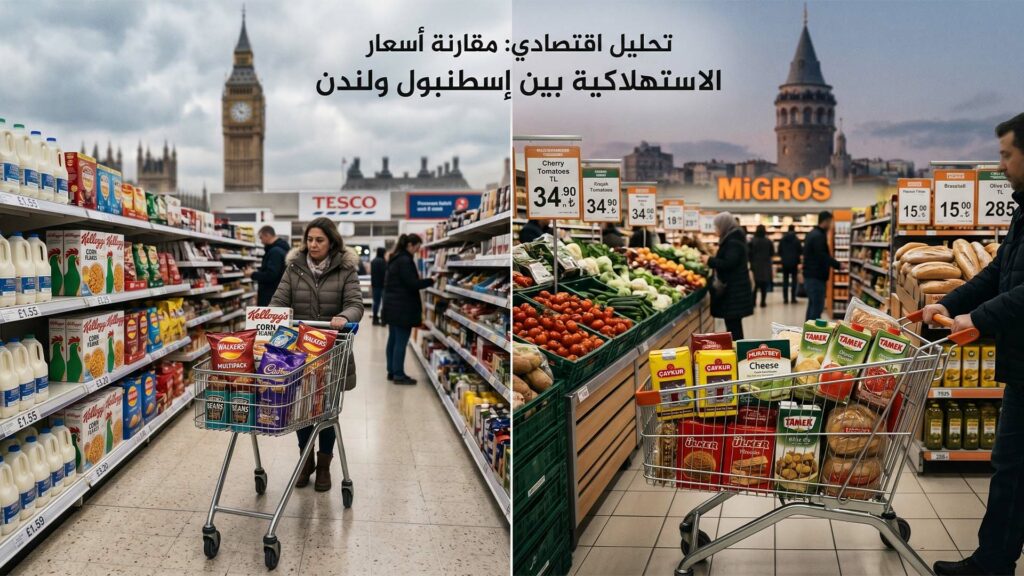 مقارنة الأسعار الاستهلاكية بين إسطنبول ولندن