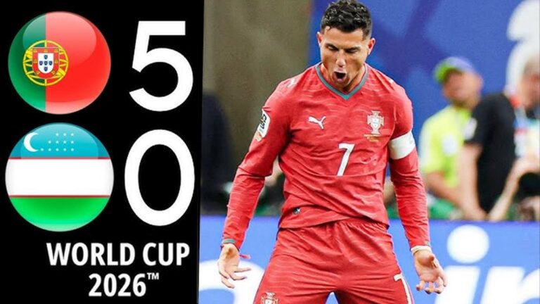 ملخص مباراة البرتغال واوزبكستان (5-0) كأس العالم