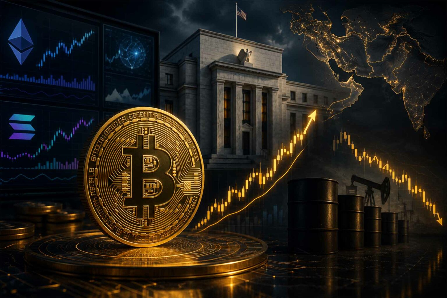 ارتفاع العملات المشفرة وعودة سعر بتكوين فوق 65 ألف دولار وسط ترقب قرار الفيدرالي